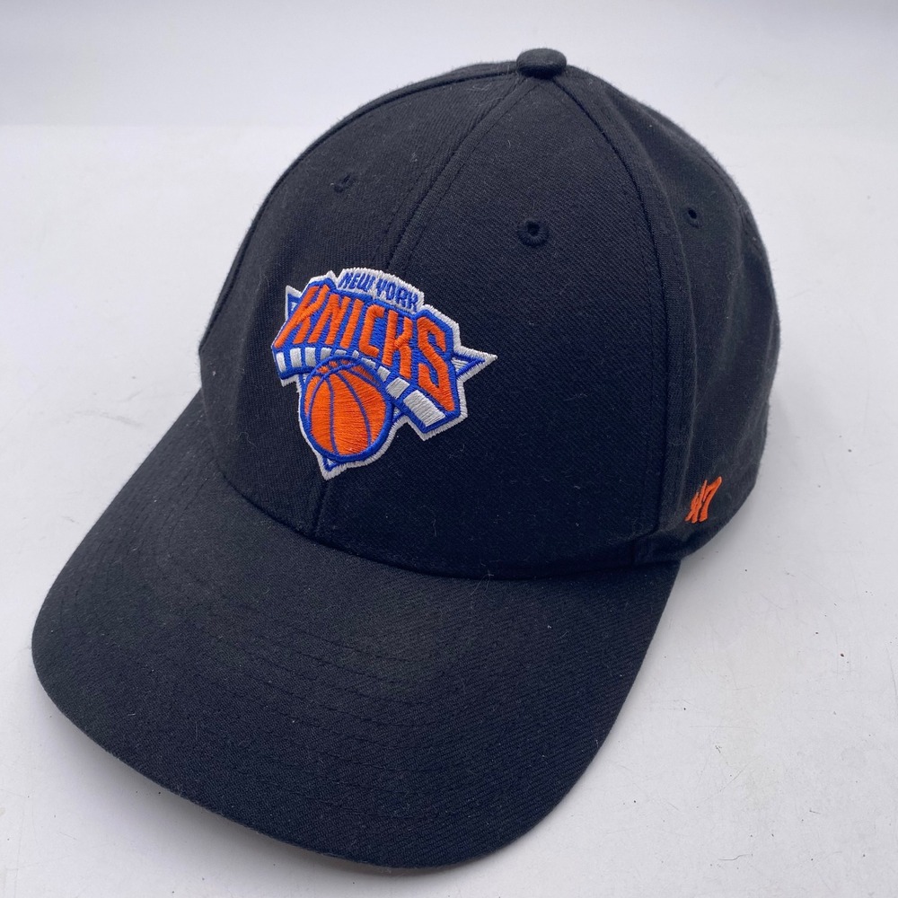 NEW YORK KNICKS 47 Brand MVP Hat Cap Mens OSFA Black NBA Basketball Embroidered